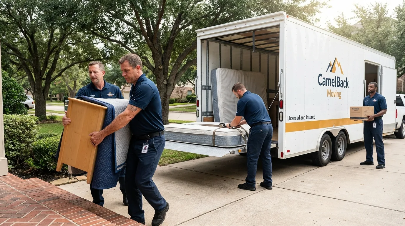 Crew loading residential truck for cross-state move from Hershey, PA